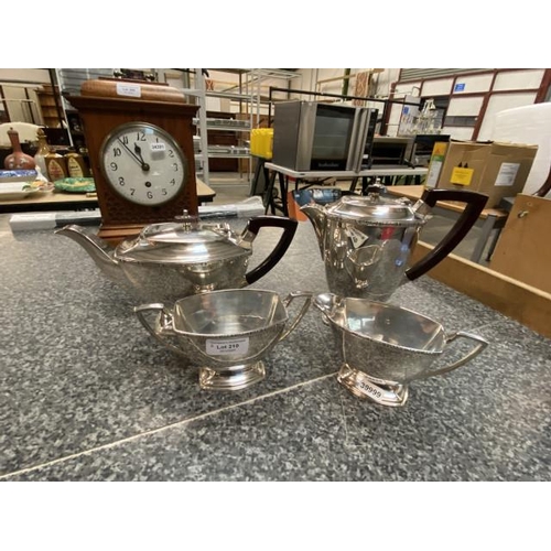 210 - 4 piece silver plated tea set (J.T & Co. LDs)