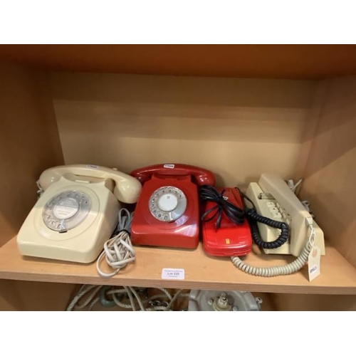 225 - 4 vintage/ retro telephones inc. Betacom Ferrari CP/6 telephone