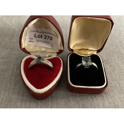 270 - Two 925 silver rings (sizes U & U 1/2)