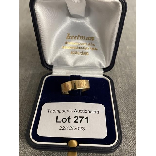 271 - 9ct gold ring (2.4g, size L)