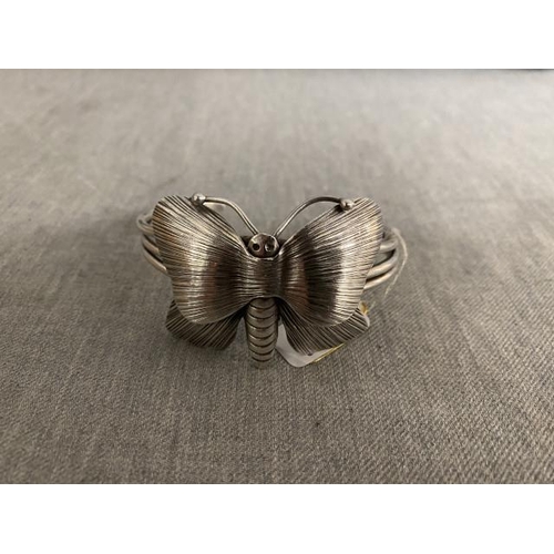 292 - Fine silver hallmarked (999) Butterfly bangle (2004)