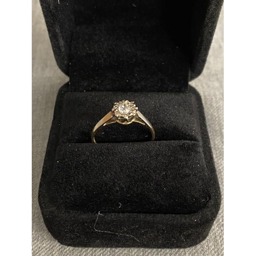 296 - 18ct gold diamond solitaire ring  (1.4g, size O)