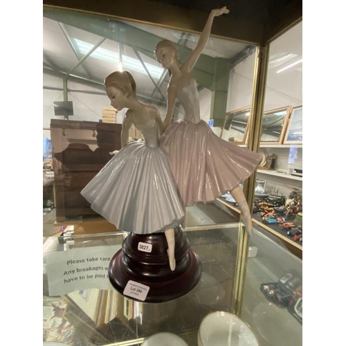 354 - Lladro 'Merry Ballet Two  Ballerina' figurine (Ballerina in pink missing her thumb-as seen) 47H