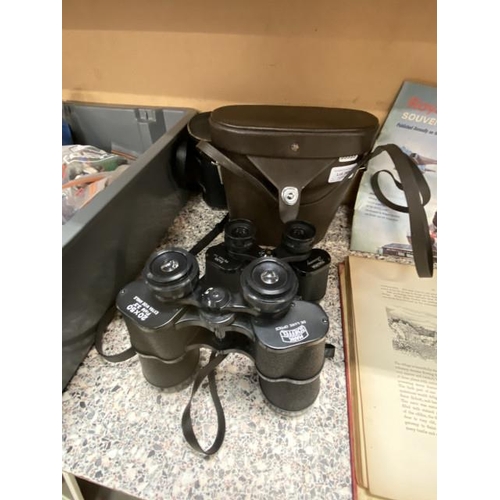 365 - 2 cased binoculars, Mark Scheffel 20x50 & Halina 8x30