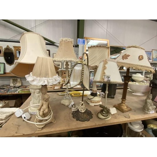 370 - 7 tables lamps inc. Laura Ashley