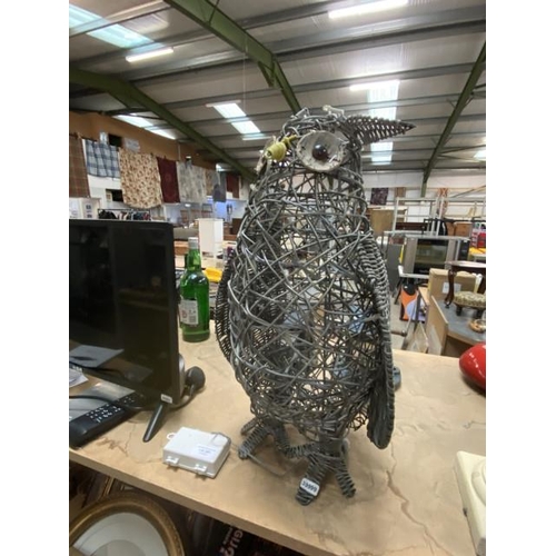 381 - Wicker light up owl 50H