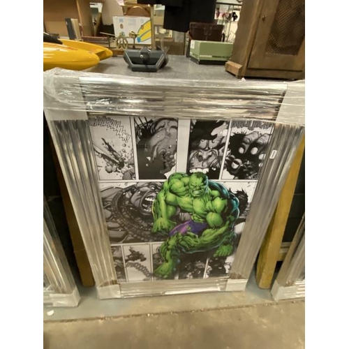 402 - Framed 3D effect pop art print The Hulk NEW 86H 65W