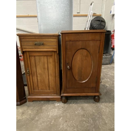 73 - 2 Edwardian mahogany pot cupboards 80H 41W 37D & 84H 45W 36D