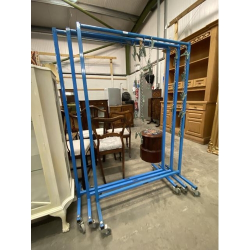 92 - 3 industrial metal clothes rails 100W