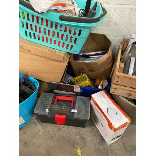 2 - Assorted workshop and gardening tools, toolboxes, 2 pairs of step ladders etc