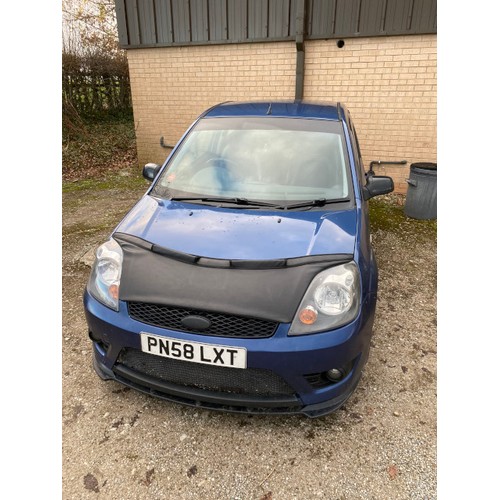 174 - PN58 LXT Ford Fiesta Zetec Blue 80 in blue, 1388CC, petrol, 3 door hatchback, 3 keys. Date of first ... 