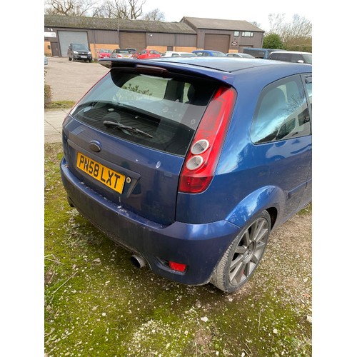 174 - PN58 LXT Ford Fiesta Zetec Blue 80 in blue, 1388CC, petrol, 3 door hatchback, 3 keys. Date of first ... 