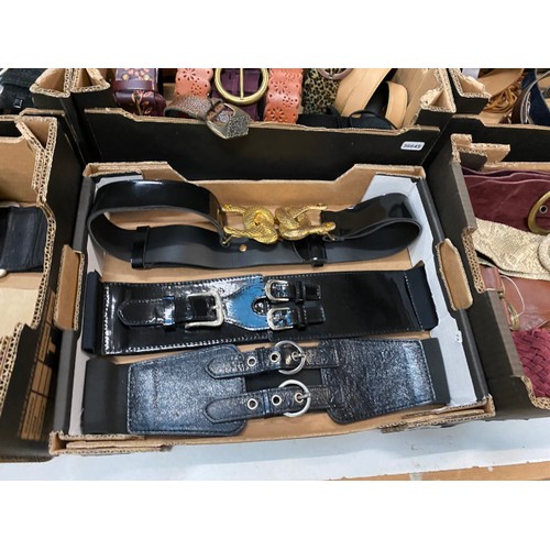 426 - 6 boxes of assorted belts (mainly suede and leather - some new with tags) including Otto Glanz, Jeff... 