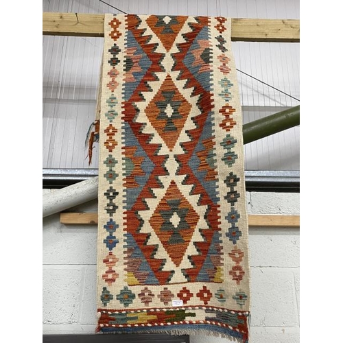 114 - Chobi Kilim runner 202 x 60cm