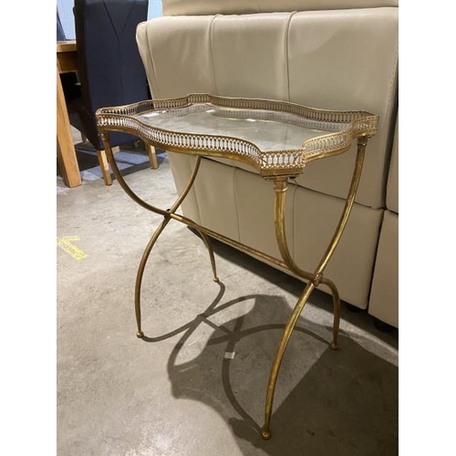 143 - Contemporary gilt lamp table 69H 56W 38D