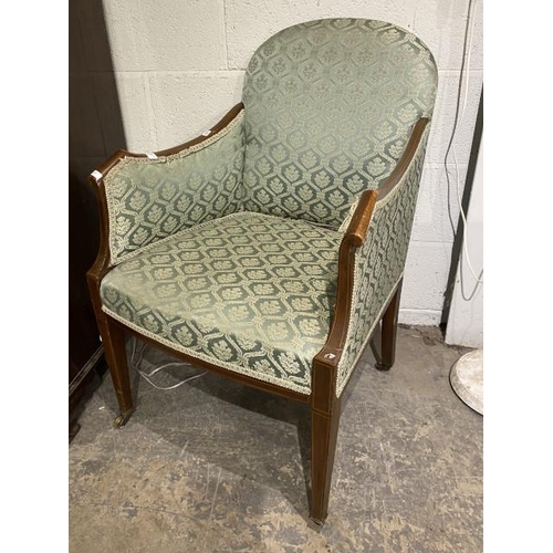 151 - Edwardian mahogany framed armchair 57W