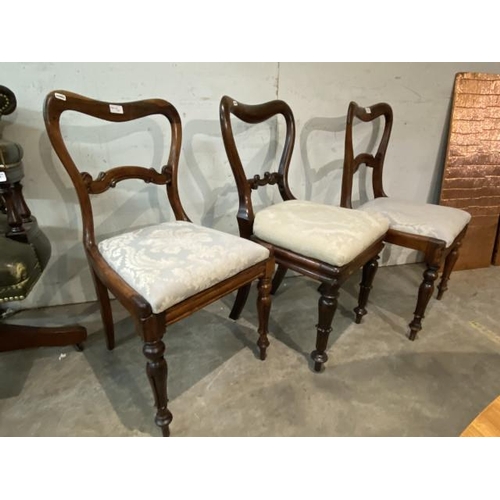 158 - 3 Victorian walnut hall chairs 45W