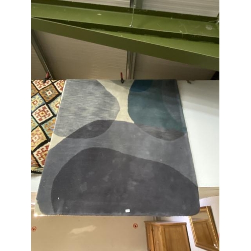 164 - Grey & Teal Holt wool rug by made.com 160 x 230cm