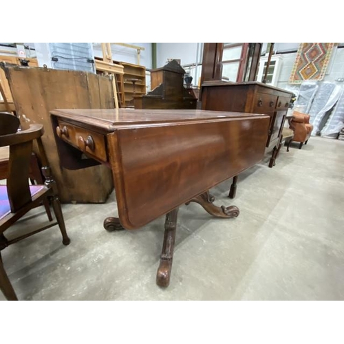 230 - Victorian mahogany 2 drawer Pembroke table 74H 114W 106D