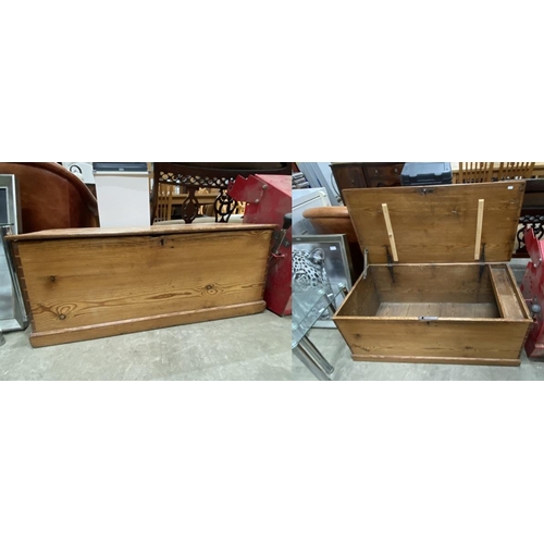 235 - Victorian pine blanket box 42H 102W 52D