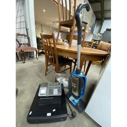 246 - Casio SE-S100 electronic cash register with 1 key & a Bissell 23B6-E lift off steam mop