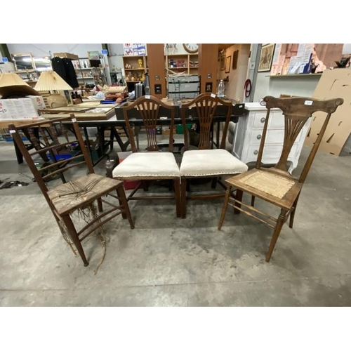 261 - 2 mahogany bedroom chairs 50W and 2 others