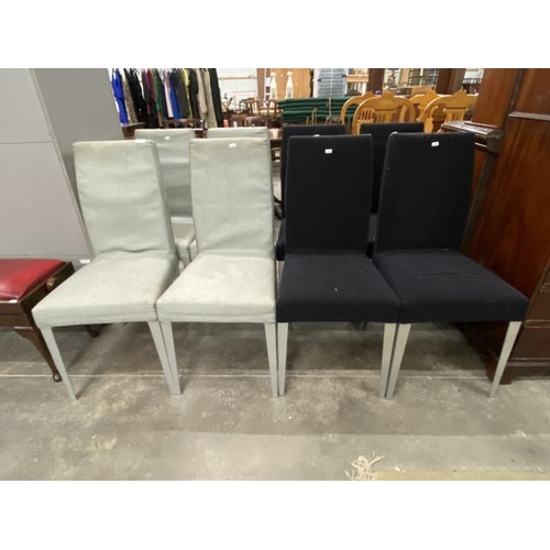 275 - 4 grey and 4 black dining chairs