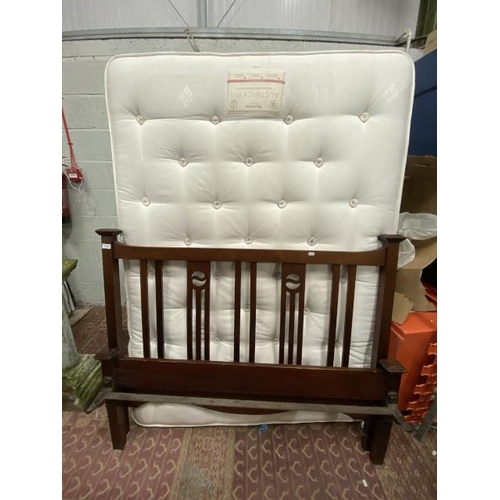 282 - Edwardian double mahogany bed frame with side irons and a Harrison Austwick 6700 mattress (frame as ... 