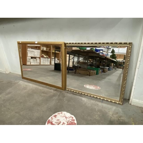 286 - 2 Gilt framed mirrors  70 x 100cm and 70 x 98cm