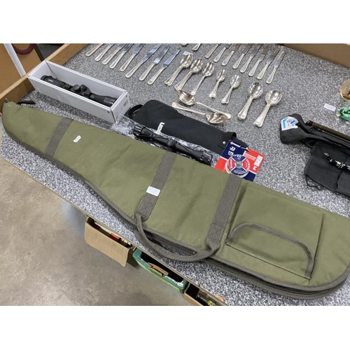 307 - Armex Force One gun bag (size M), boxed Hawke Vantage + 3-9x40 Mil Dot scope, unbranded 4x32 scope &... 