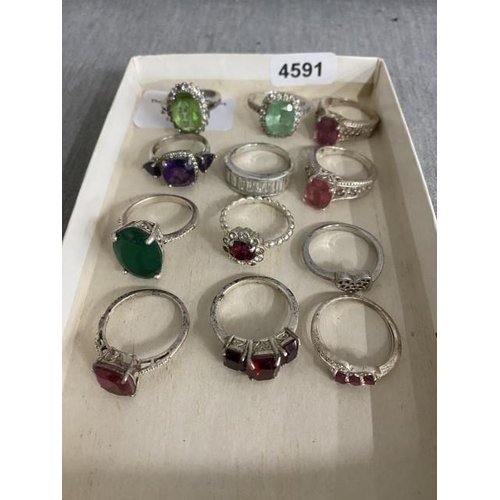 360 - 12 rings, 11 silver & 1 steel (various sizes)