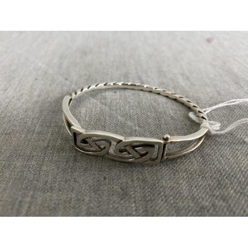 365 - Scottish silver Celtic hoop bangle