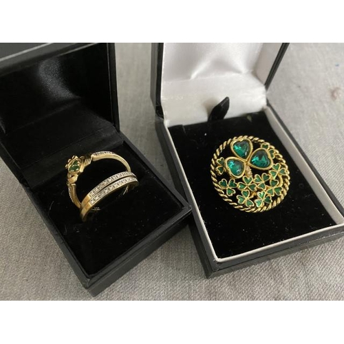 372 - 925 silver gilt set of 3 rings 