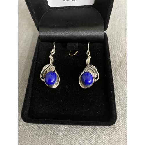 380 - Pair of silver & Lapis Lazuli earrings