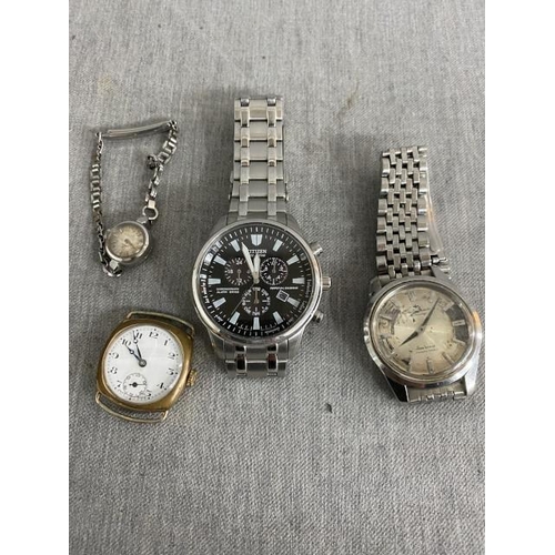 382 - 4 watches inc. Seiko Sportsmatic Sea Horse 113055, ladies Omega 483 automatic, Citizen Eco Drive Chr... 