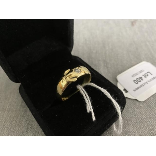 400 - Gentleman's 18ct gold and diamond ring 6.9g (size Y)