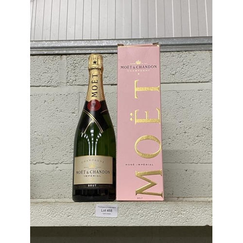 455 - Bottle of Moet & Chandon Imperial Brut champagne 750ml & Boxed bottle of Moet & Chandon Rose Imperia... 