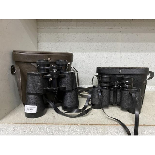 466 - 2 cased binoculars, Mark Scheffel 20x50 & Halina 8x30