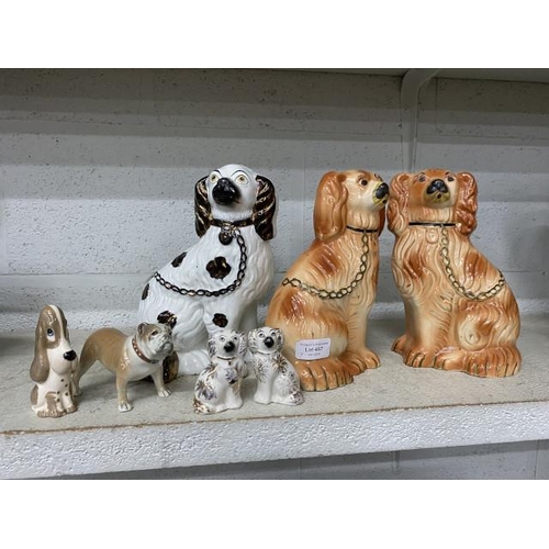 467 - 5 Staffordshire dogs, Branksome China Bulldog etc.