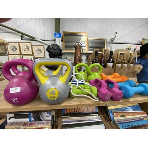 519 - 14 exercise weights inc. 6 by Davina McCall & 9'4