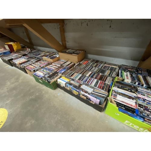 531 - 16 boxes & 1 bag of DVD's & CD's inc. Blu-ray etc.