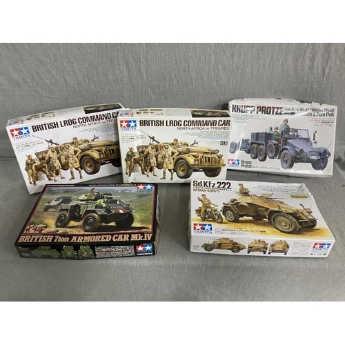 84 - TAMIYA 35286 Sd.Kfz. 222 Leichter Panzerspähwagen 4x4 Afrika-Korps, 32407 British LRDG Command Car N... 