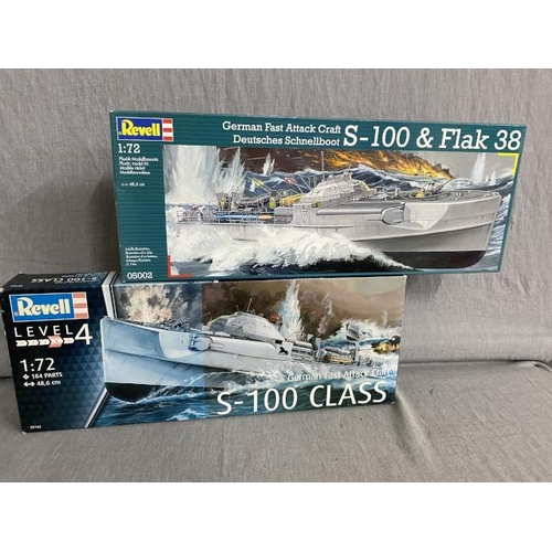 86 - REVELL 05162 S-100 Class German Fast Attack Craft & 05002 Deutsches Schnellboot S-100 & Flak 38 Limi... 