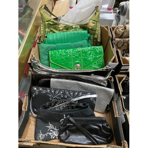 500 - 9 boxes of leather and suede handbags including Dents, Nica, Susie Smith, Autograph, Accessorize, Li... 