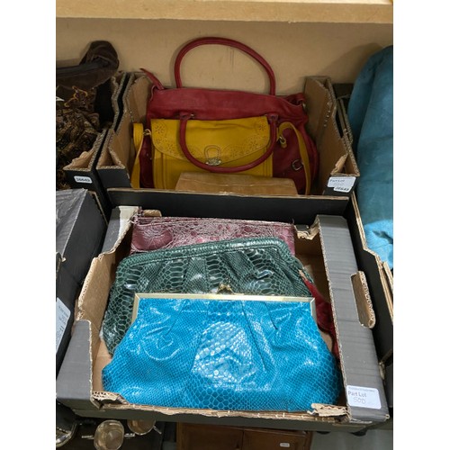 500 - 9 boxes of leather and suede handbags including Dents, Nica, Susie Smith, Autograph, Accessorize, Li... 