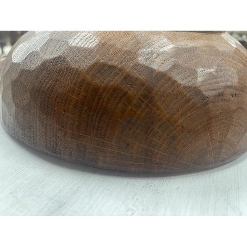 334 - Robert ‘Mouseman’ Thompson early oak fruit bowl (24cm diameter)