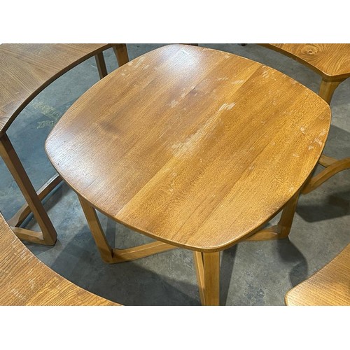 149 - Mid century Supper Table by Lucian Ercolani (Ercol) comprising 4 ‘Model 515’ crescent shaped outer t... 