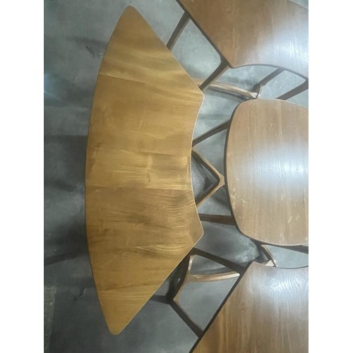 149 - Mid century Supper Table by Lucian Ercolani (Ercol) comprising 4 ‘Model 515’ crescent shaped outer t... 