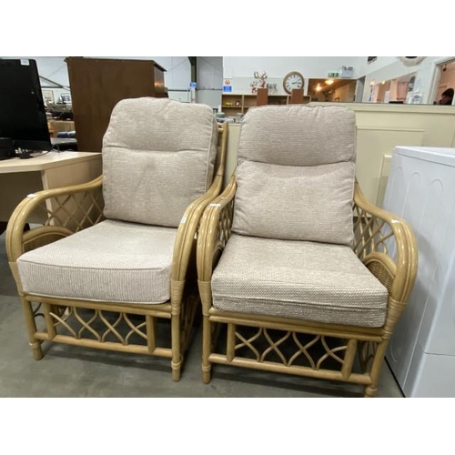 123 - Pair of bamboo conservatory chairs 68W