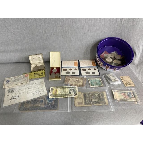 172 - Collection of coins & banknotes inc. Yuan Shin-Kai Chinese silver coins, 1915 Cuba coin, 2 Britain's... 